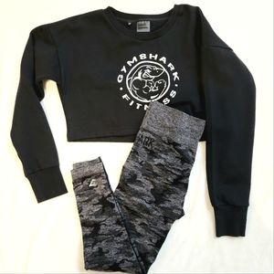 Gymshark Legacy Crop Sweater Black Size Large